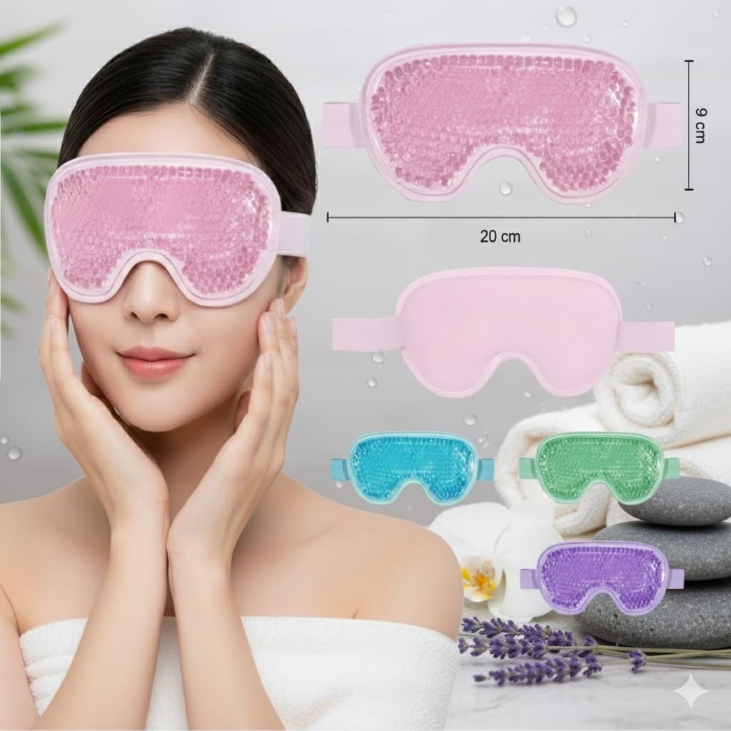 Máscara Térmica Facial em Gel Para Olhos Quente/Fria Alívio e Relaxamento Reutilizável DKL