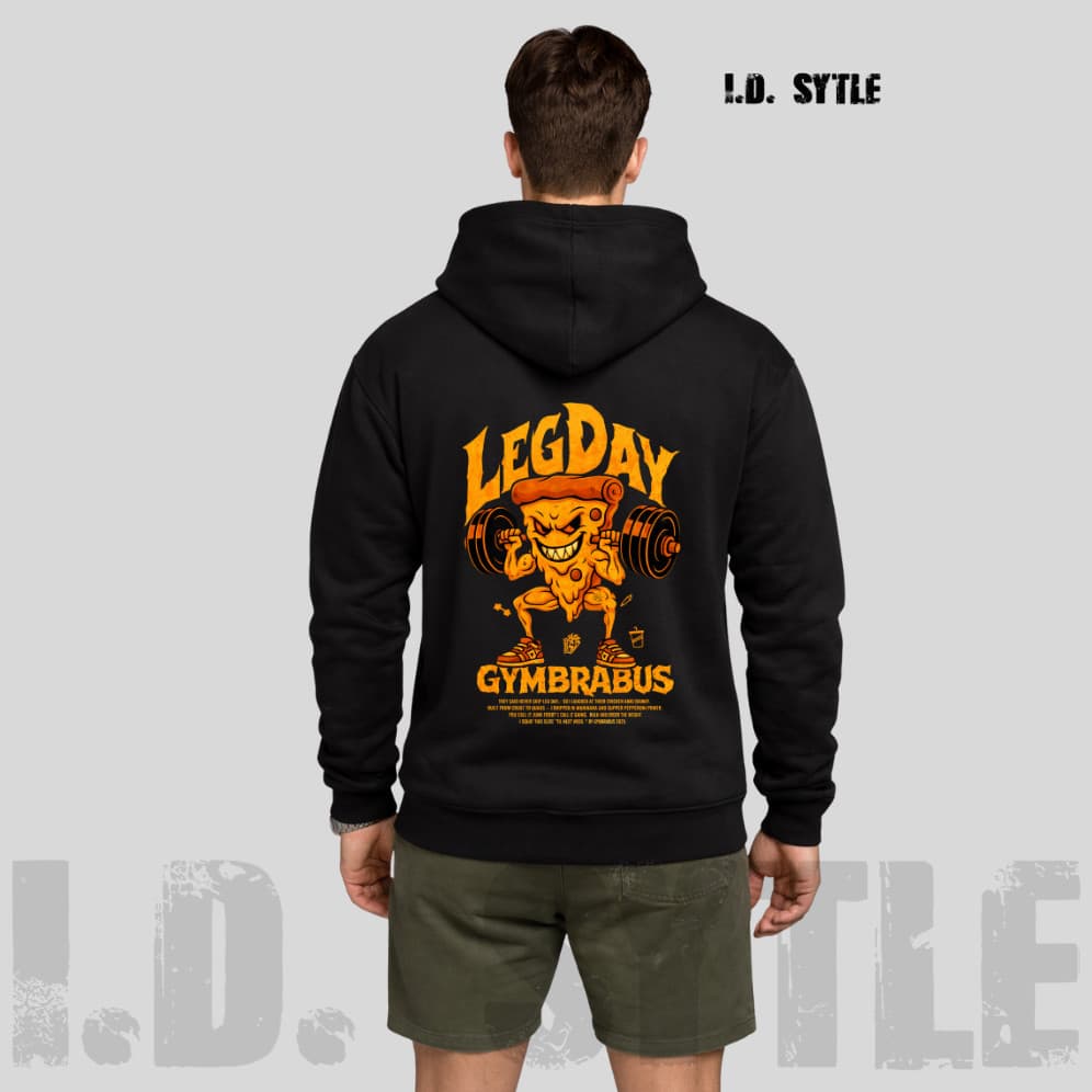 Blusa Moletom Canguru leg Day Pizza Super grosso Extremamente confortável Inverno ID194