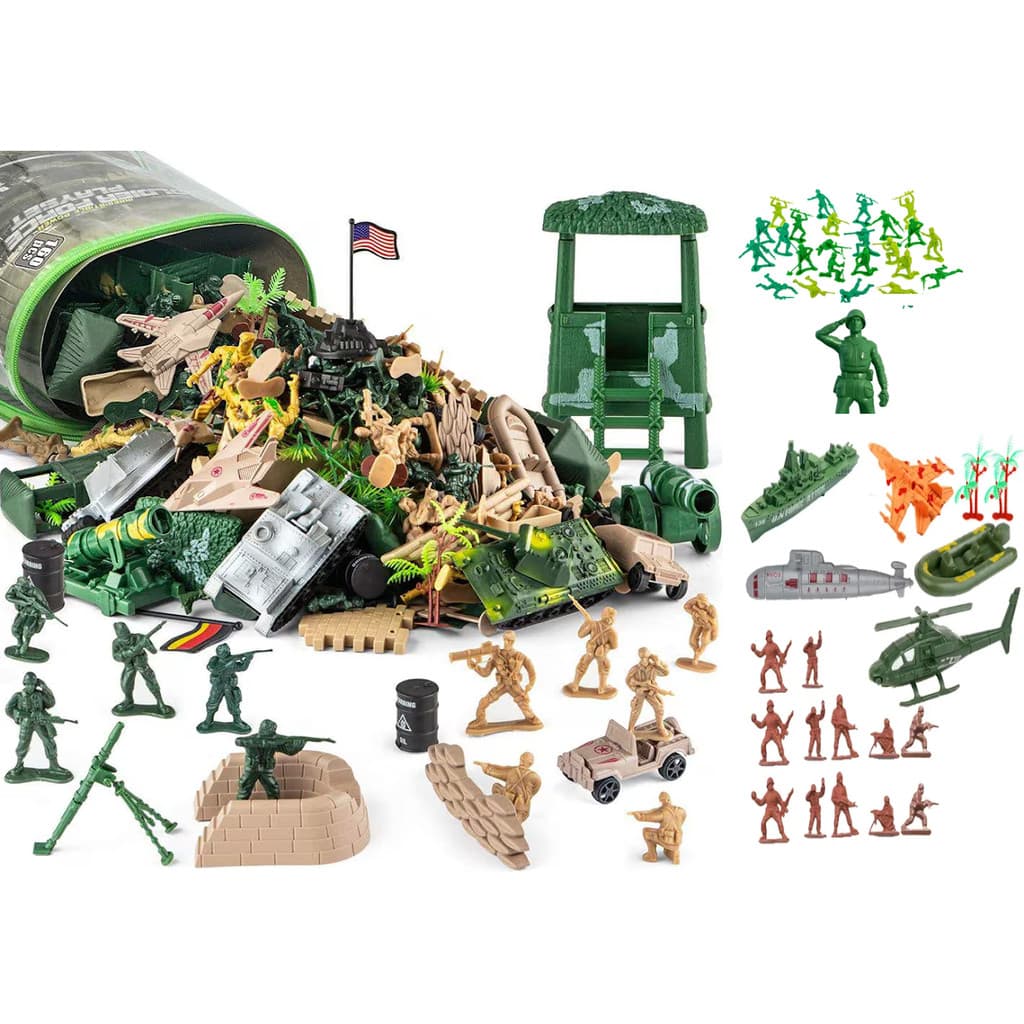 Kit 50 Soldados Brinquedo Exército Miniatura Militar Guerra