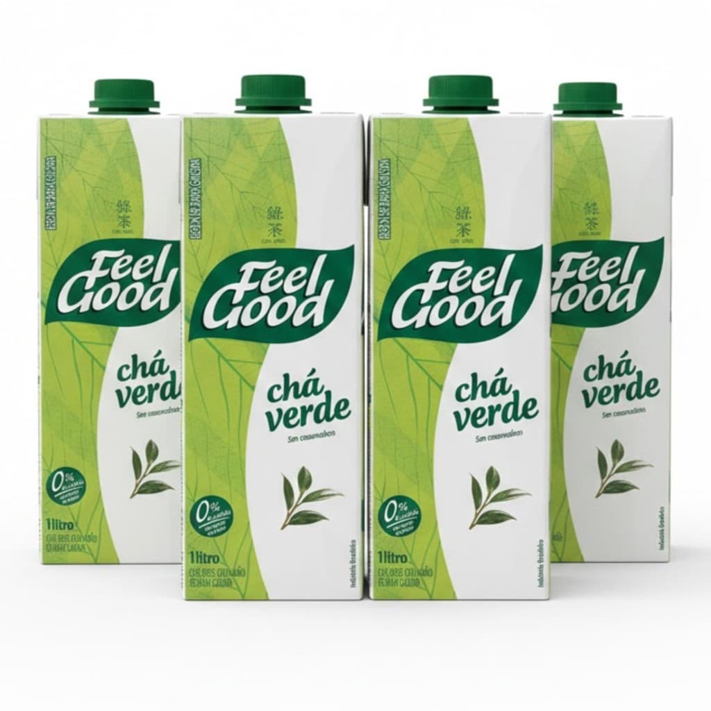 Kit 4x Chá Verde c/ Limão Baixo em Calorias FEEL GOOD 1L