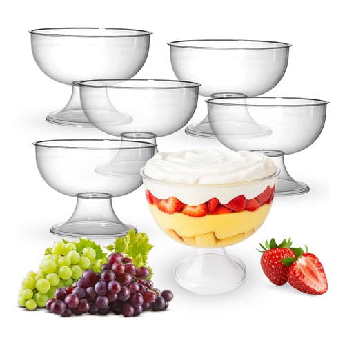Taça Gigante Em Acrílico 4,5Litros Gourmet  LscToys Cx6un Transparente Sobremesa Gourmet confeiteiro