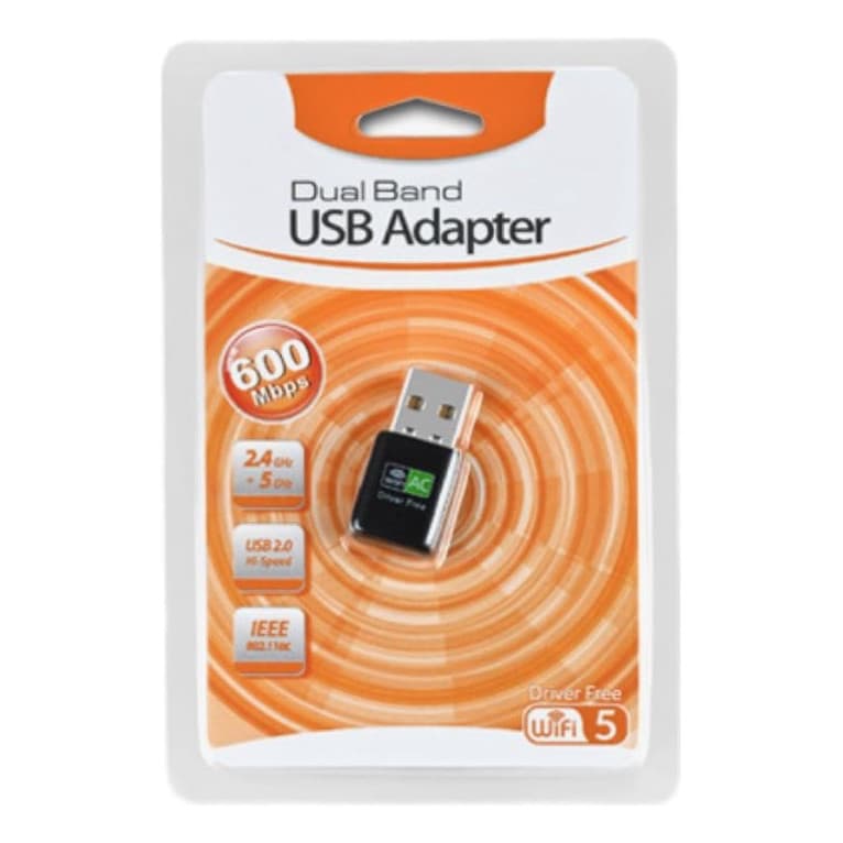 Adaptador Wifi Dual Band 2.4 / 5ghz 600mbps Wireless 5g Ac Usb 2.0 IEEE 802.11ac