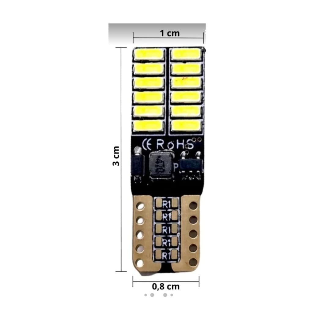 Kit Lâmpadas De Led Premium Compativel Veloster 2011 Á 2013 T10 Branco Branco-frio