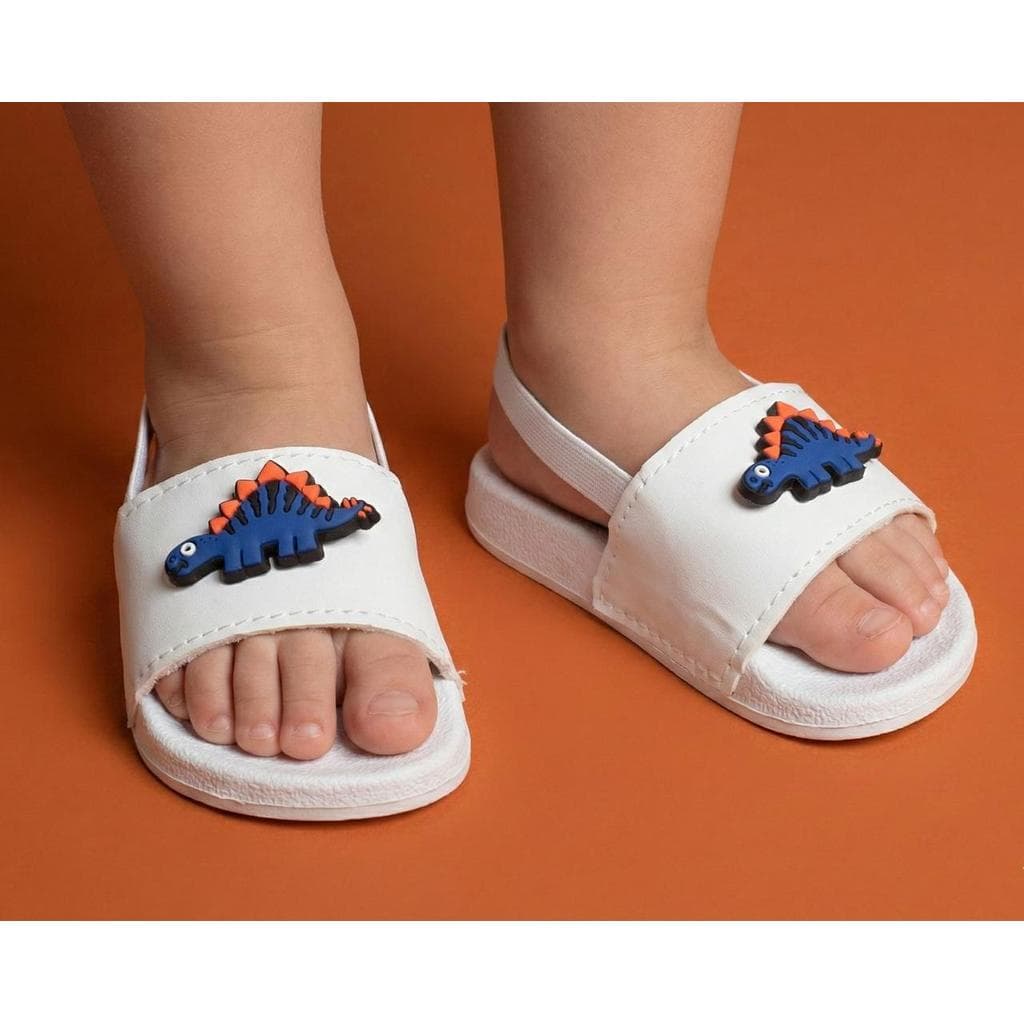 Chinelo Baby Menino DINO   Fofinho Branco e preto   do 16/17 ao 24/25