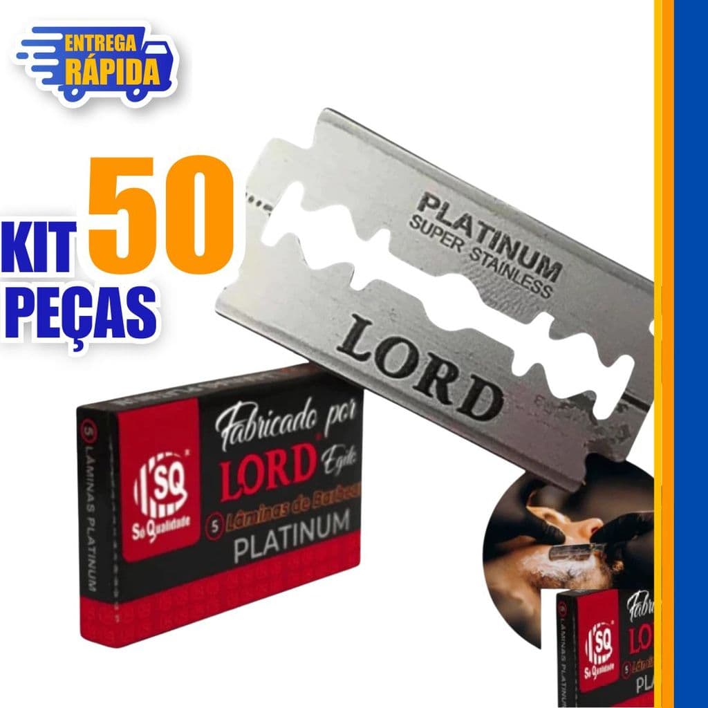 50/30/20/10 Lâminas LORD PLATINUM Gilletes Profissional com 30 Peças de Para Barbeiros Fabricadas no Egito