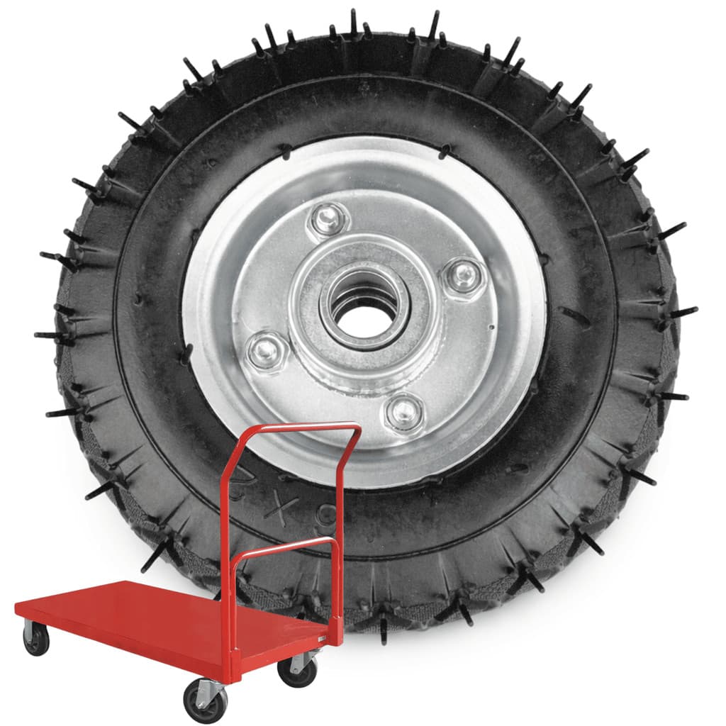 Roda Completa 6x2 Para Carrinho De Carga Ou Plataforma Eixo 16mm