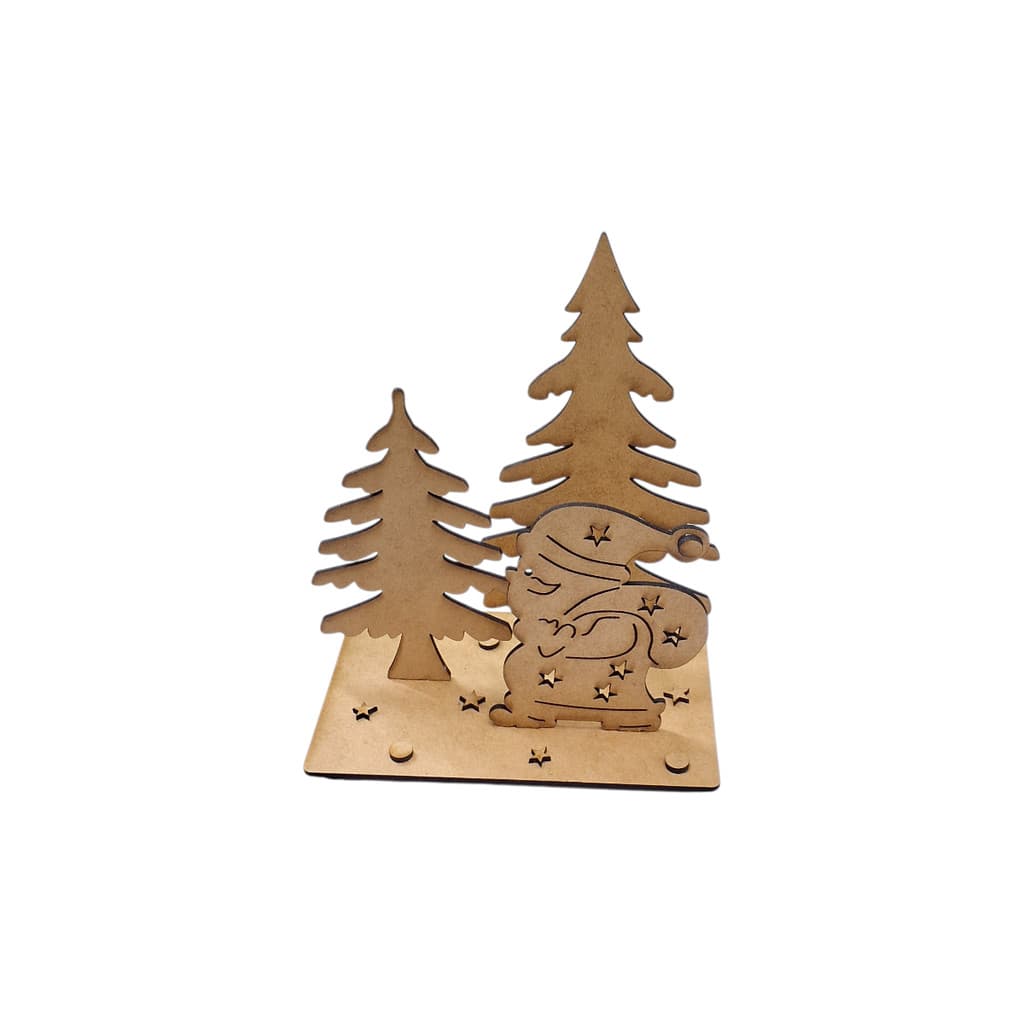 Enfeite Presépio Arvore Pinheiro Papai Noel Natal Mesa 5 Kit