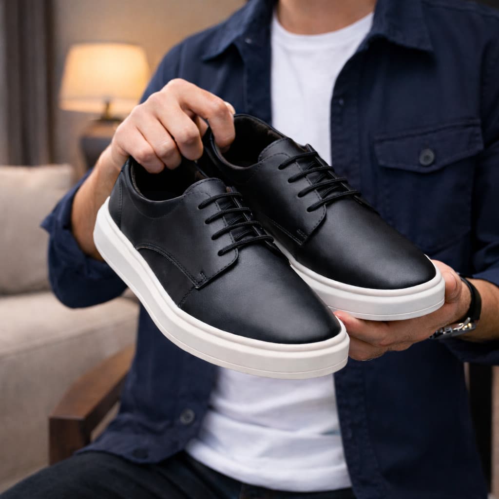 Tênis Masculino Casual Top Vendas Confortável Moderno Elegante Solado Alto Branco