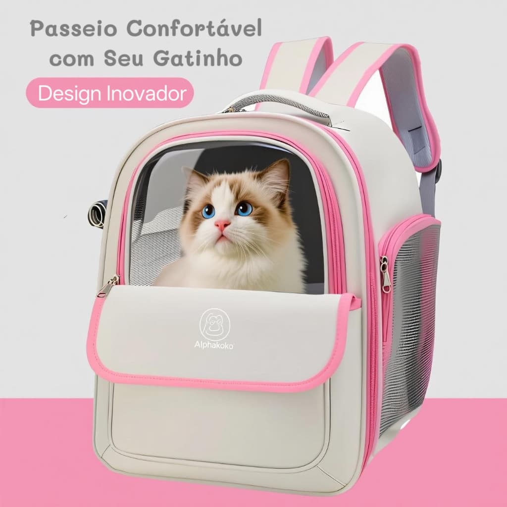 Mochila Pet Visao Panoramica Transparente 3 entradas ventilação boa com malha respirável-OIP-1853