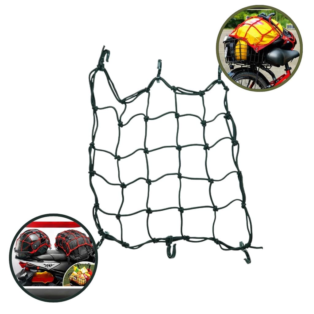 REDE ELASTICA PARA CARGA MOTO CARRO MOCHILA MULTIUSO 40X40CM