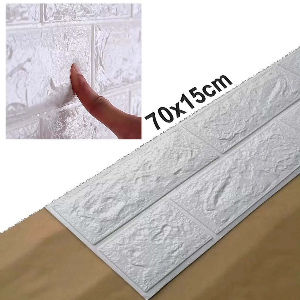 Placa Papel 70x15 cm 3D De Parede Espuma Tijolo Auto Adesivo Impermeável Lindo Aplique Fácil