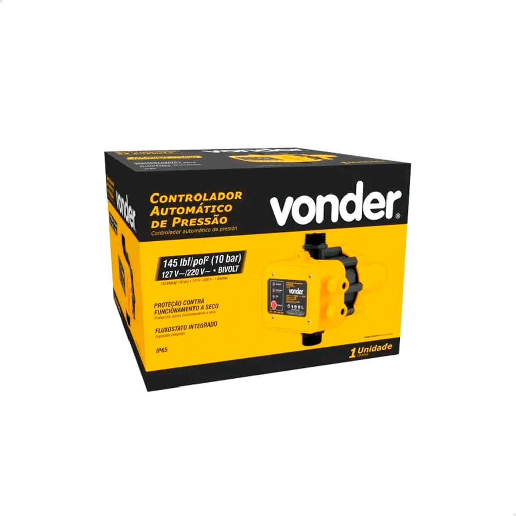 Controlador Automático de Pressão Bivolt Vonder para Bombas d'Água Acionamento
