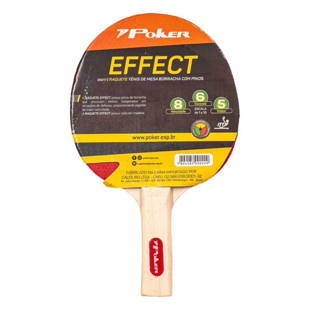 Raquete Tênis de Mesa Ping Pong Borracha com Pinos Effect