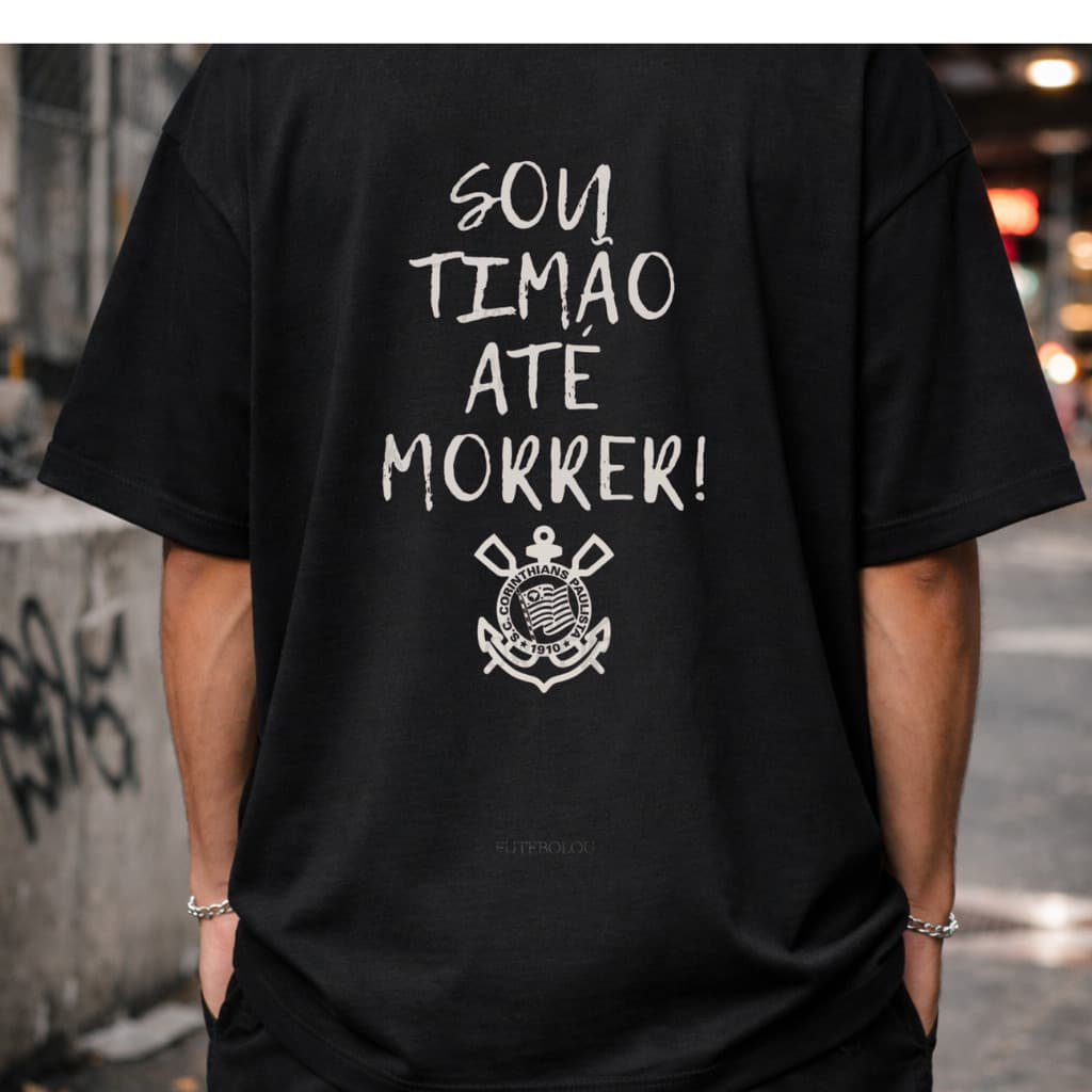 Camiseta oversized unissex >feminina masculina timão >corinthians streetwear  100% algodão premium