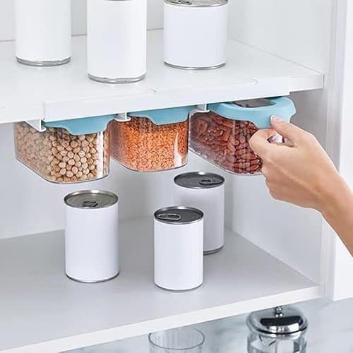 Kit 3 Potes Herméticos Com Tampa E Suporte Organizador Cozinha Verde