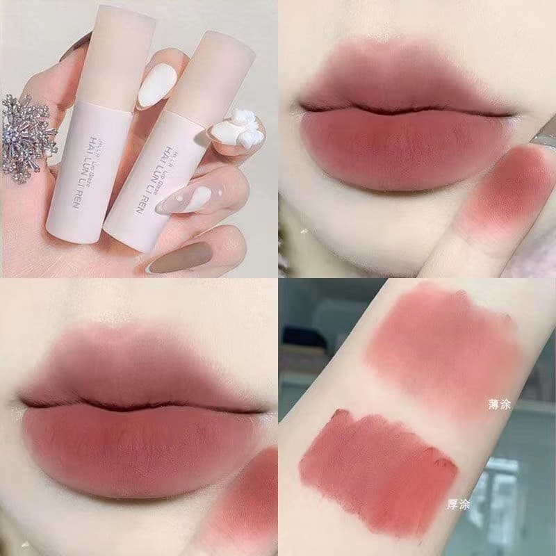Batom Lip Glaze Feminino Hidratante Hidratante Antiaderente Copo Antiaderente Fosco Veludo Superfície Fosca