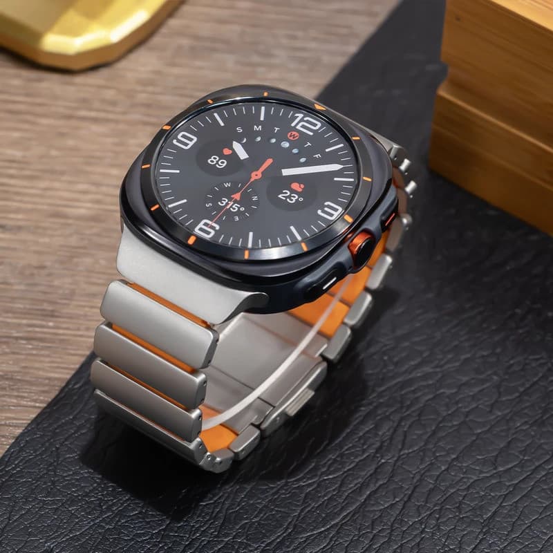 Pulseira De Titânio Para Samsung Galaxy Watch Ultra 2025 47mm Magnética De Silicone 8 40/44mm 8Classic 46mm