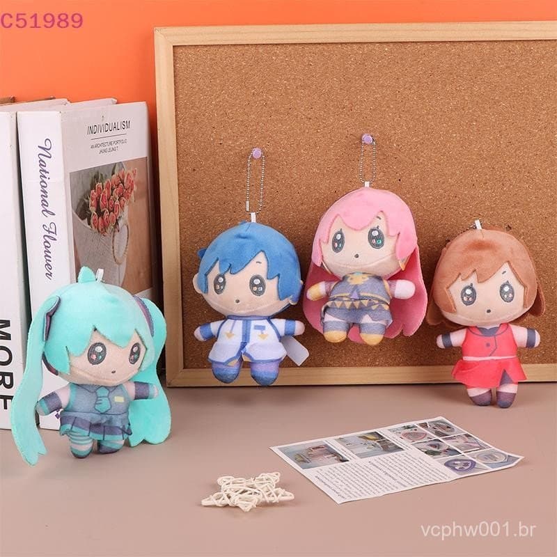 [kaan] Anime Hatsune Miku KAITO MEIKO Luka Kagamine Rin Len Figura Kawaii Q Versão Brinquedos De Pelúcia Boneca Chaveiro