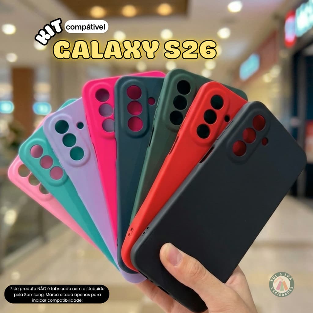Kit compatível com Galaxy S26 Capa Capinha + Película 3D Cerâmica Privacidade Câmera