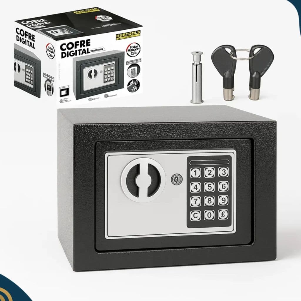 Cofre Digital Eletrônico Teclado c/ Chave e Senha - Startools