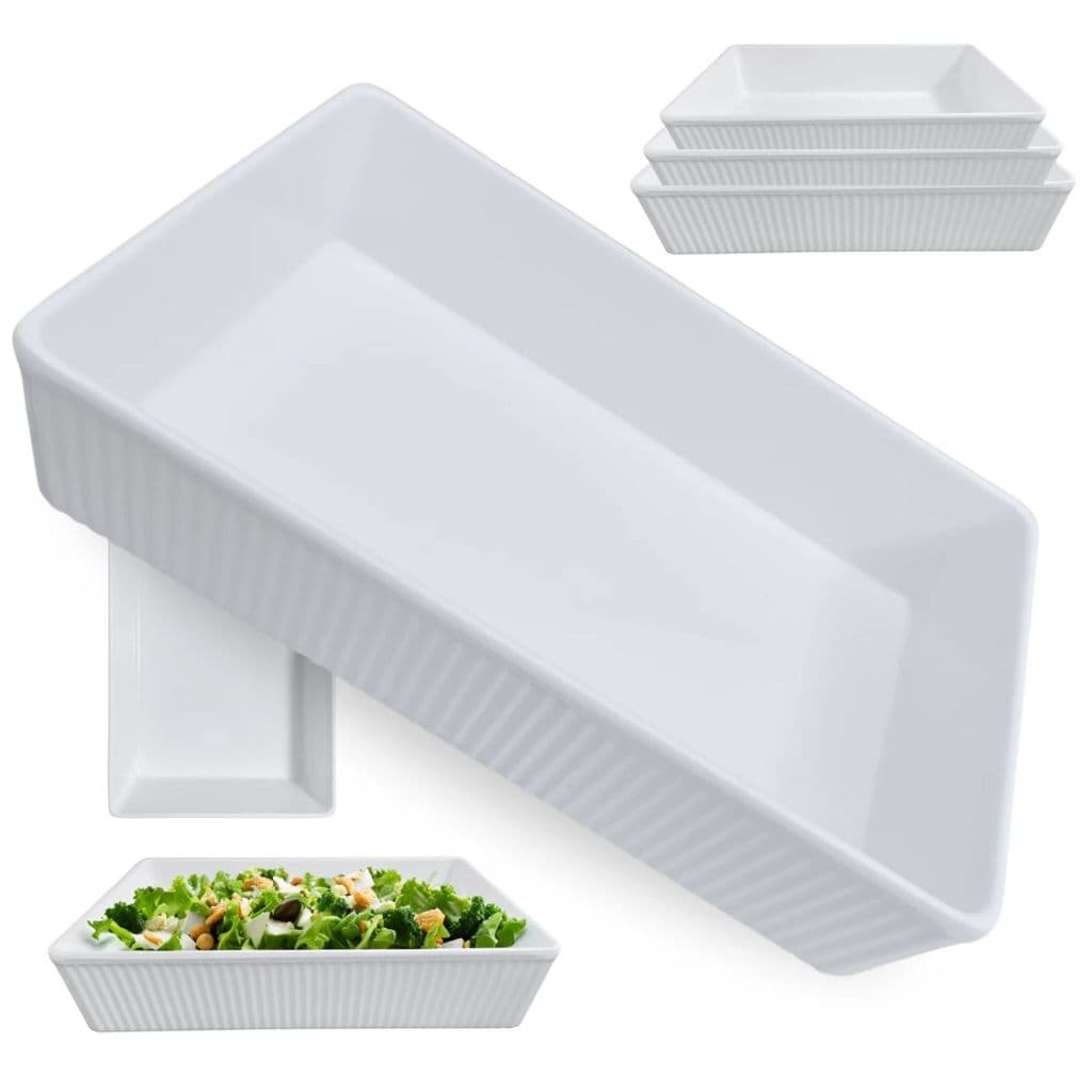 Kit Travessas Retangular 20,3cm , 22,7cm e 25,3cm em Melamina para Petiscos e Porções