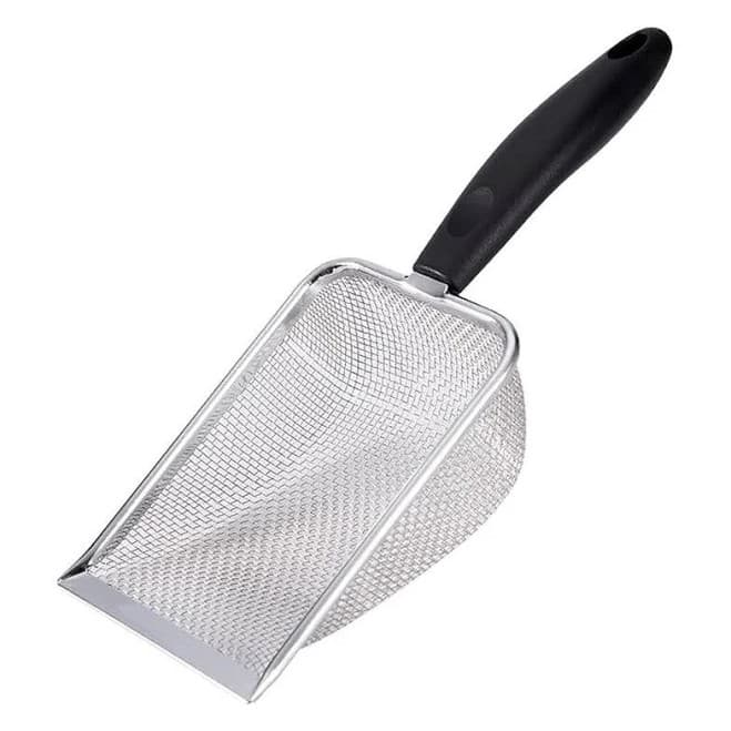 Pá Higiênica Peneira para Areia de Gatos em Aço Inox - LUNA