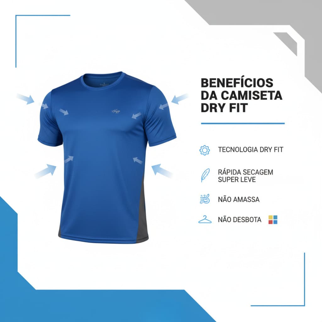 Kit 3 Camisas Dry Fit Masculina Esportiva Treino Musculação Corrida Respirável Atlética Leve Fresca