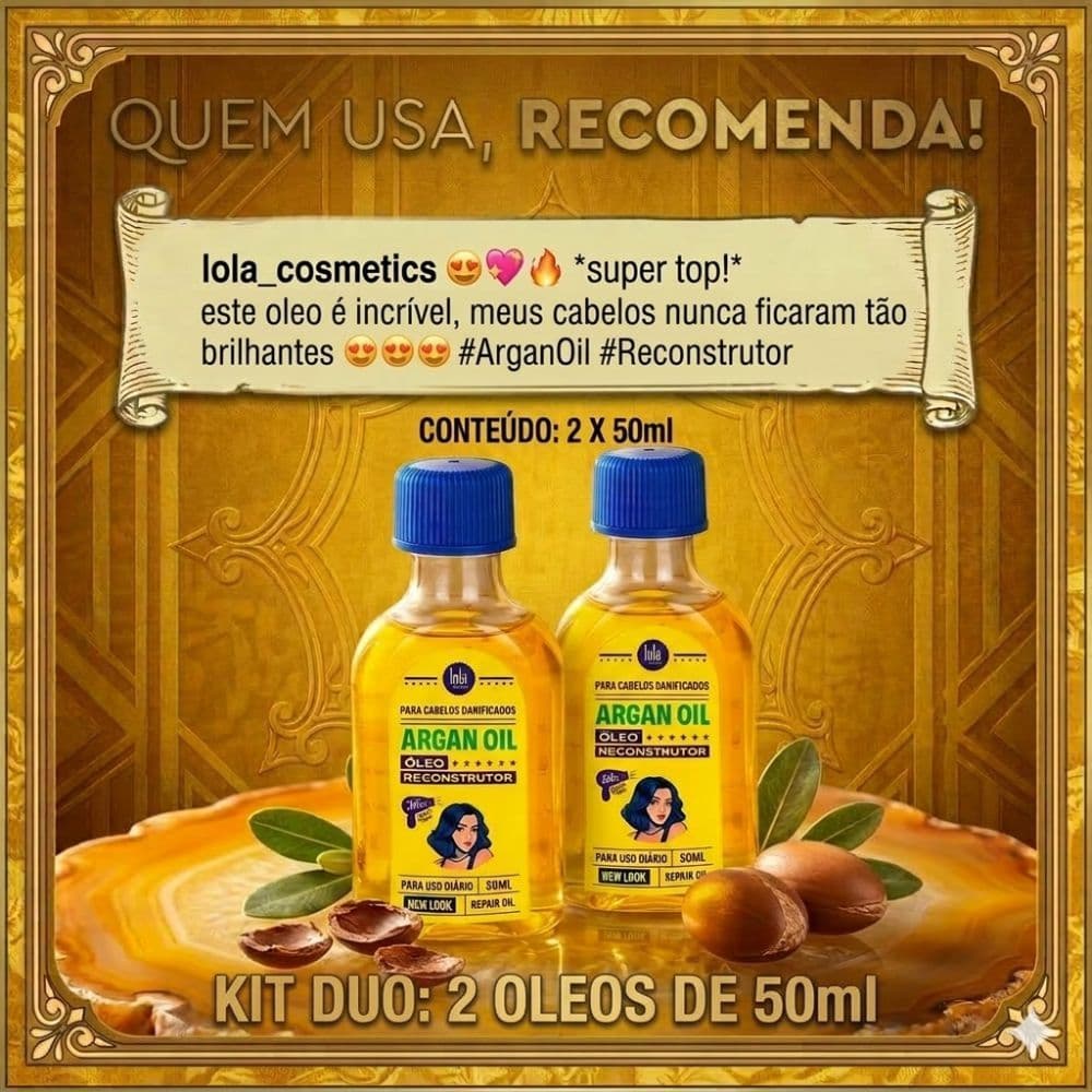 Kit 2 Óleos de Argan Lola Cosmetics!!!