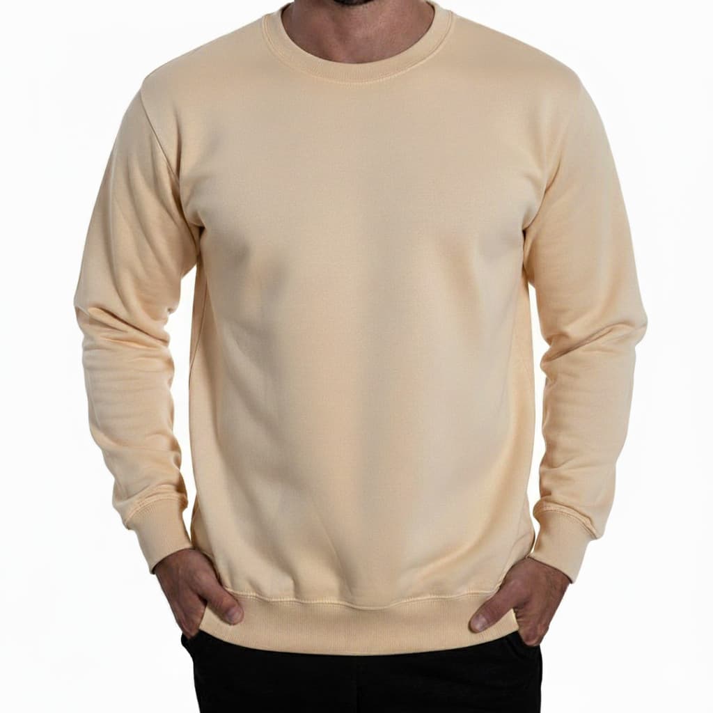 Blusa de Frio Moletom Careca Gola Redonda Sem Capuz e Bolso Inverno e Outono