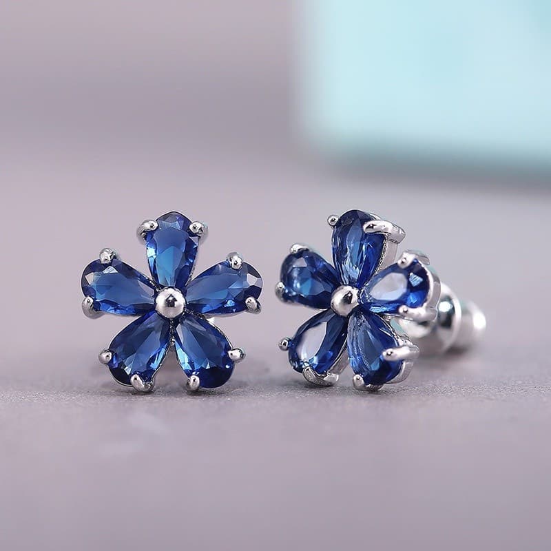 Flores brincos multicoloridos, temperamento bonito estilo incrustado de zircão acessórios de cristal para orelhas femini