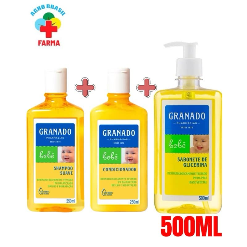 Kit Granado Infantil Completo: Shampoo, Condicionador e Sabonete