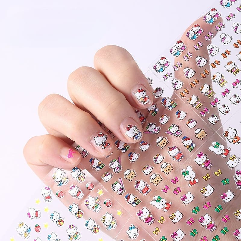 Adesivos de Unhas à Prova d'Água com Desenhos da Hello Kitty para Crianças, Adesivos Decorativos para Unhas JYAJ