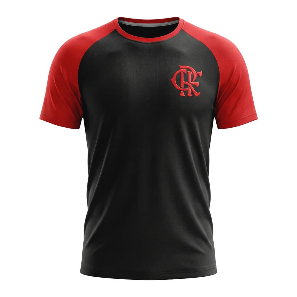 Camisa Do Flamengo Preta com Vermelho Esportiva Gavea
