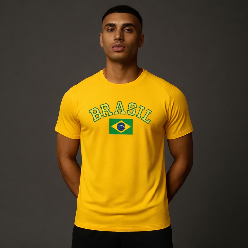 Camiseta do Brasil Torcida Unissex Brasil Copa Do Mundo 2026 100%algodão futebol TORCEDOR BRASILEIRO