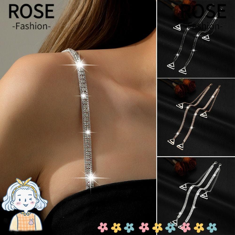 Alças De Sutiã Com Strass ROSEGOODS , Alça De Ombro Antiderrapante Para Roupa Íntima , Decorativa