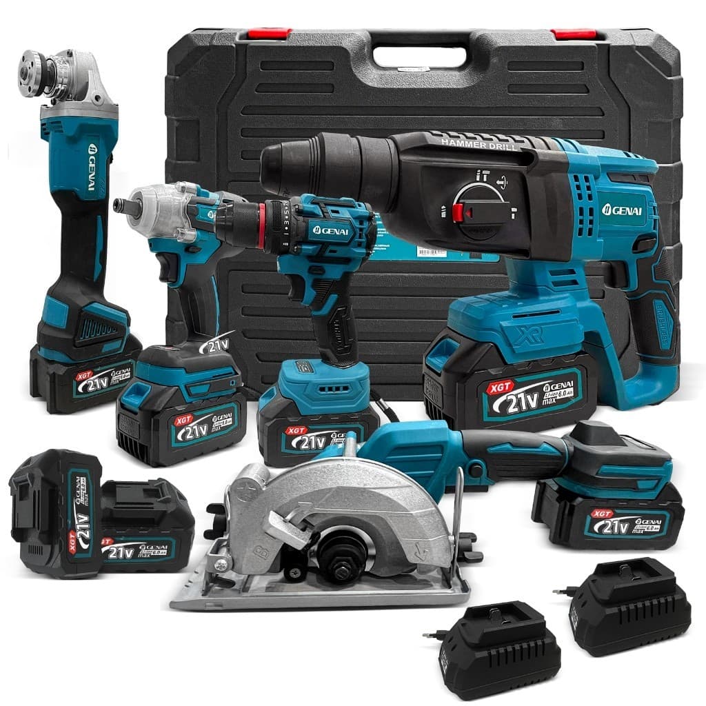 Kit 5 em 1 sem escovas furadeira elétrica esmerilhadeira angular serra circular chave de impacto e furadeira de impacto