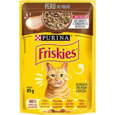 Sachê Friskies para gatos adultos sabor peru ao molho 85g