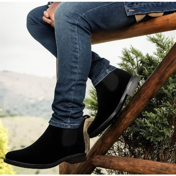 Botina Masculina Bota Chelsea Camurça Elegante Confortável - LANÇAMENTO 2026