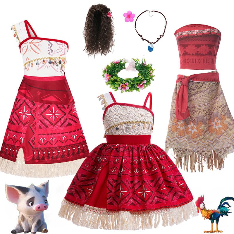 Fantasia De Cosplay Vaiana , Vestido De Princesa Moana Para Crianças , Carnaval , Festa De Aniversário , 2 A 10 Anos De