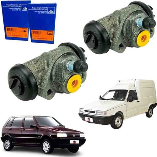 Par Cilindro De Roda Burrinho De Freio Traseiro Fiat Fiorino Uno Elba 1984 A 1992