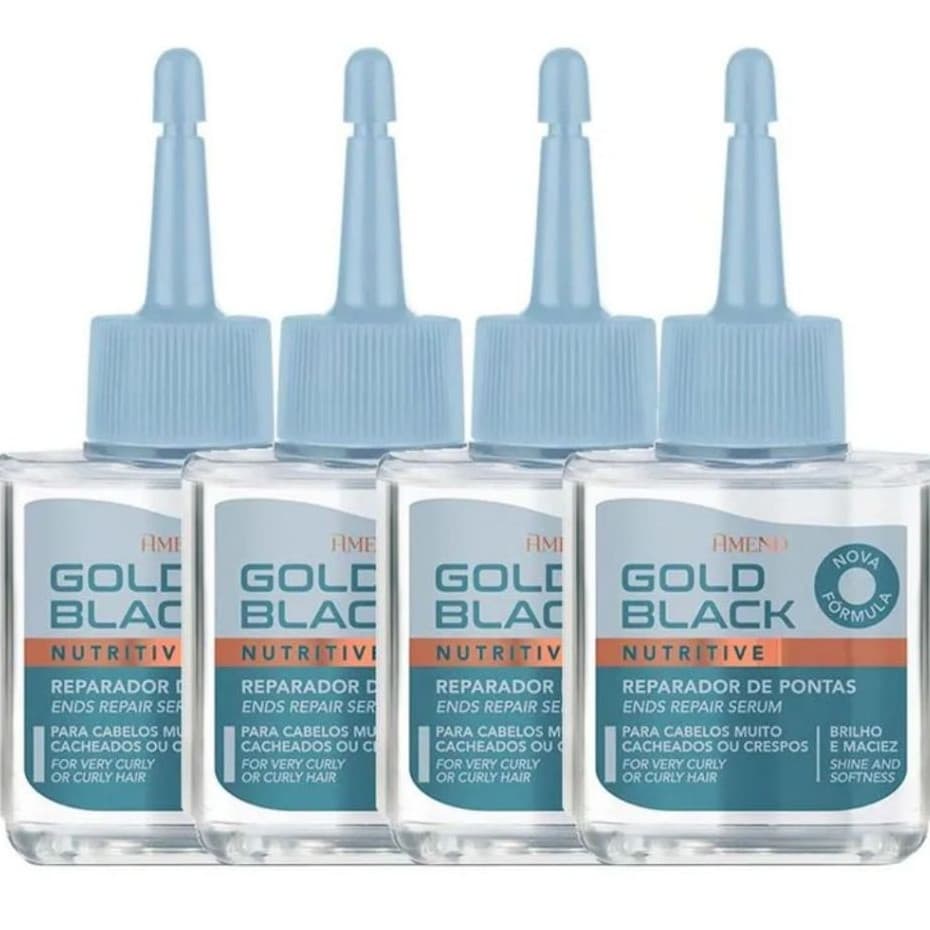 Kit 4 Óleo Reparador de Pontas Amend Gold Black Nutritivo 30ml
