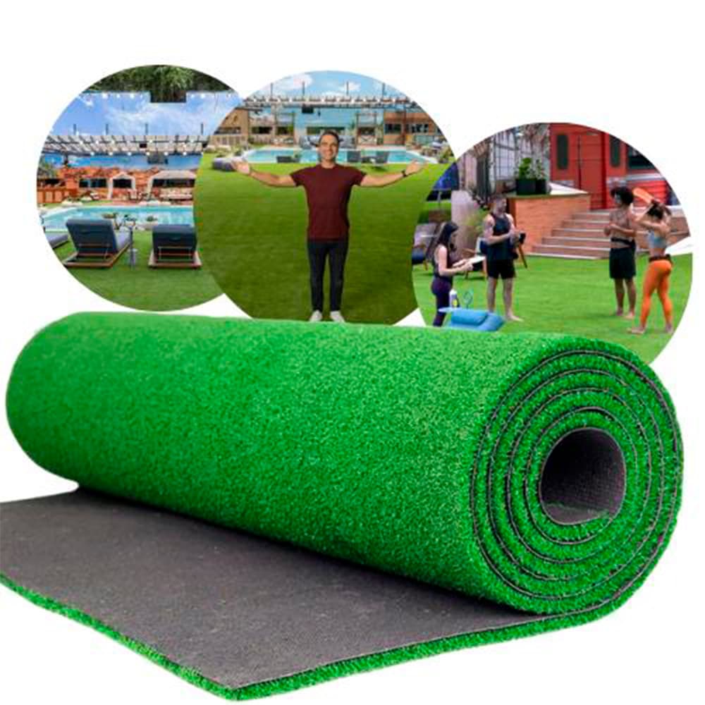 Grama Sintética 20mm Tapete 1m x 1m (1m²) Semelhante a Natural Área Externa Premium  Decorativa Casa