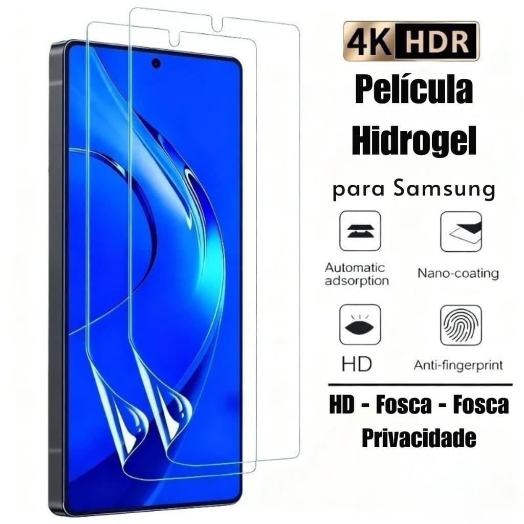 Pelicula Hidrogel HD, Fosca, PV p/ TODOS MODELOS Samsung S25 S24 S20 S10 A56 A36 A26 A17 A16 A07 A06