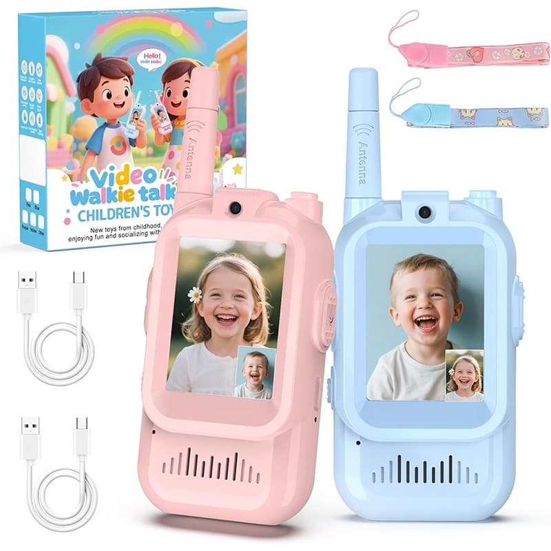 Walkie Talkies Infantis Com Efeitos De Voz De Tela De Rádios De Vídeo De Brinquedo , Um Emparelhamento , Longo Alcance