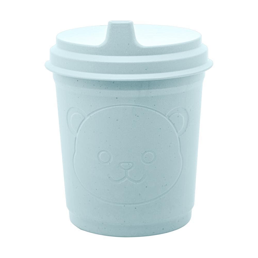 Copo Lyor Baby Dino PP e Bambu com Tampa Azul 450ml