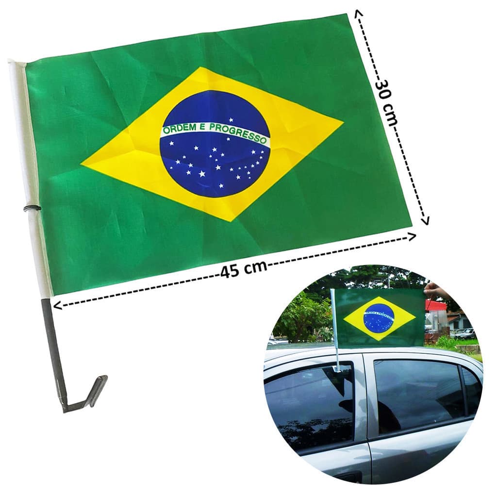 Bandeira  Brasil Suporte Haste Janela Carro envio imediato