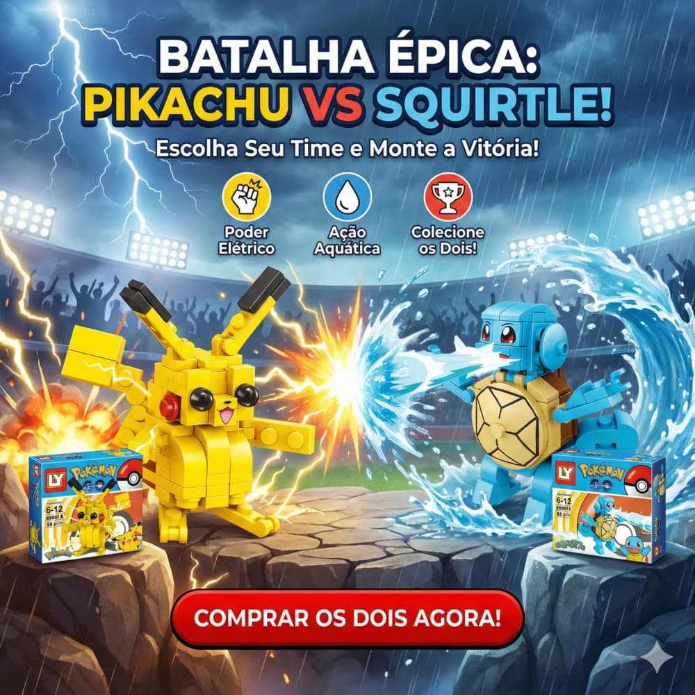Pokemon Pikachu e Squirtle Blocos de Montar Personagem Peças Colecionável