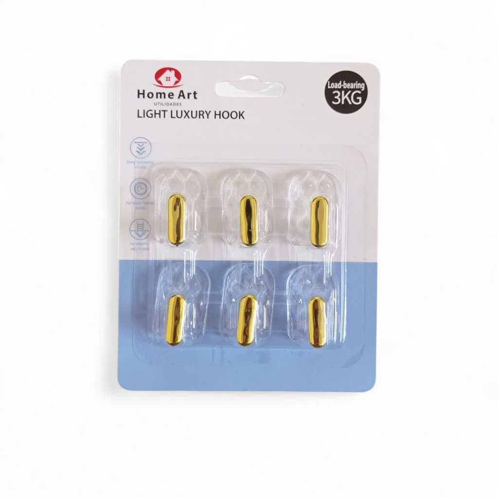 Mini Ganchos de Luxo com 6 em Acrílico Suporta até 3 kg