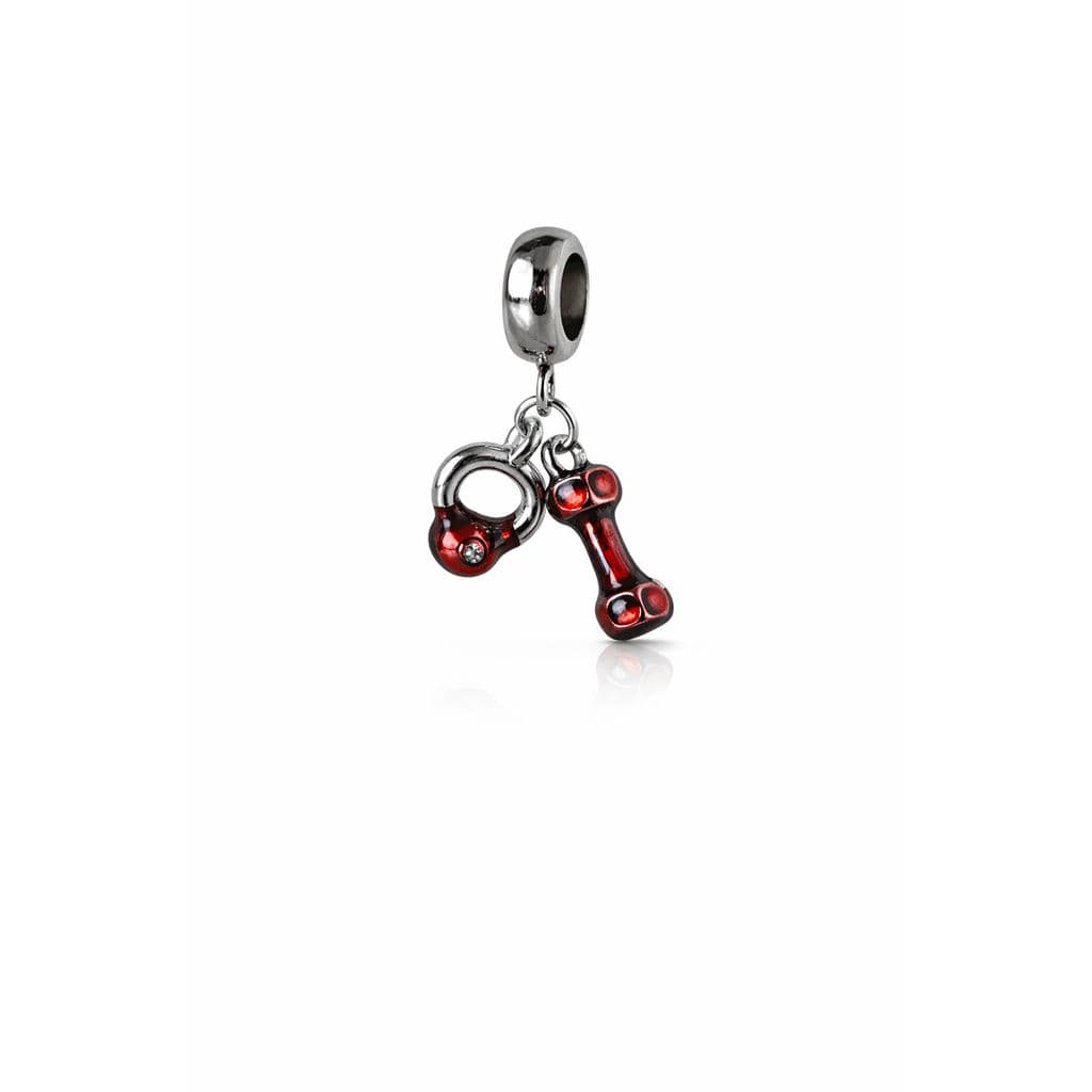 Berloque Academia Halter Cravejado Zirconia Em Aço Inox
