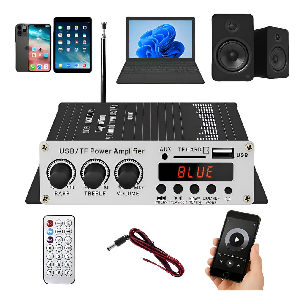 100w Amplificador Mini Placa  Estéreo Bluetooth5.0 Áudio
